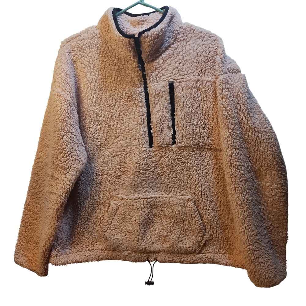 No Boundaries Womens Sherpa Fleece Pullover Jacket Pink XXXL 3XG NO BO Cozy Soft